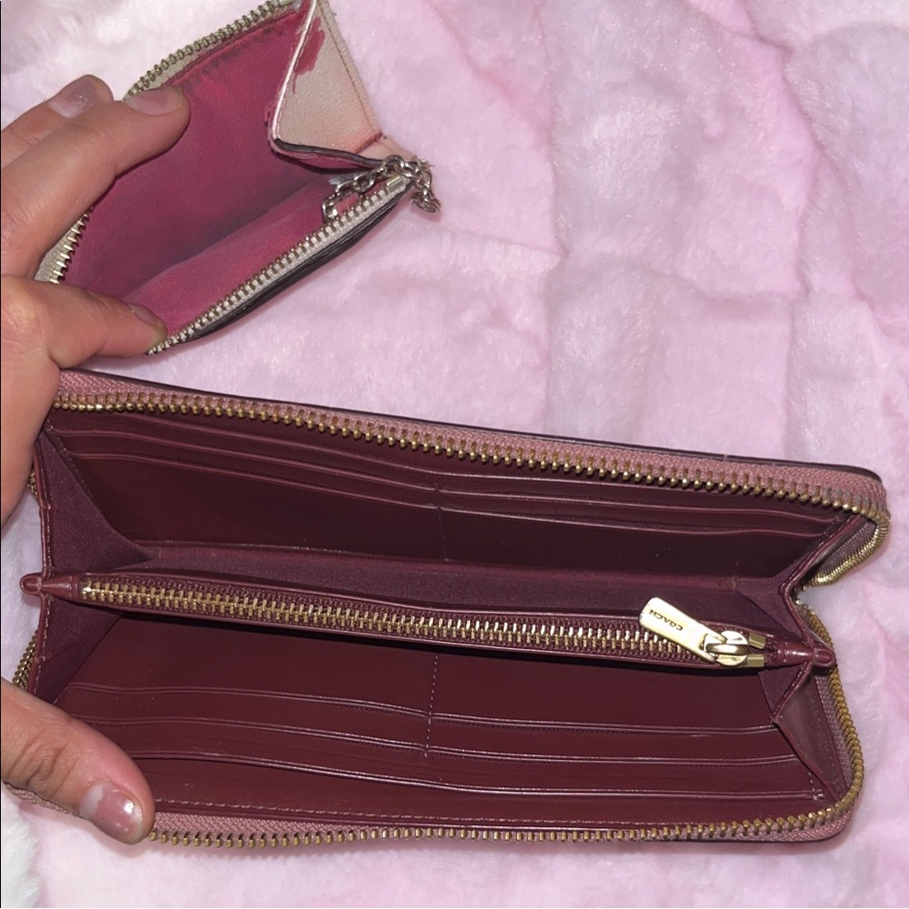 Coach Pink Floral Zip Wallet - Picture 9 of 14